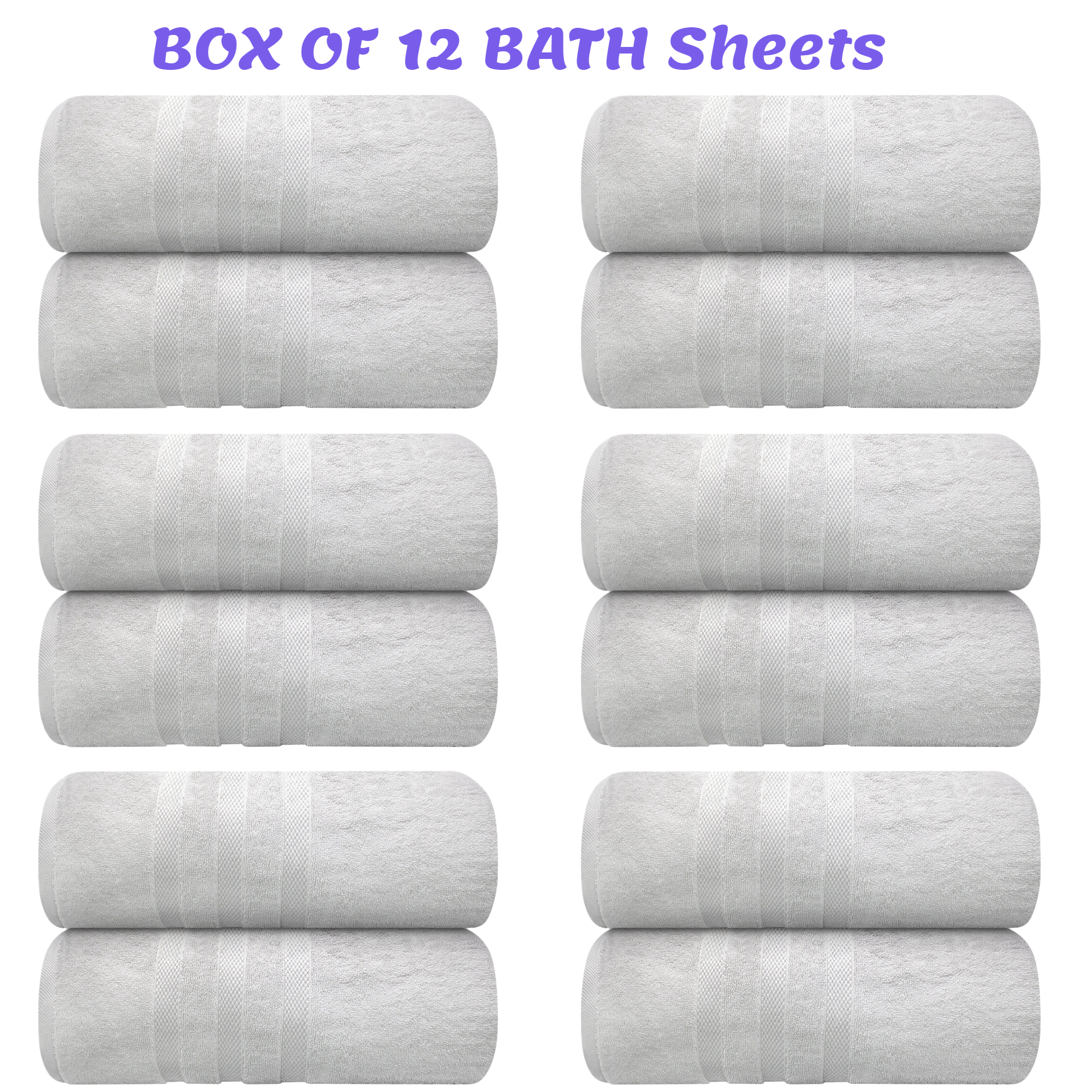 White Bath Sheets Bulk 35 x 70 100% Cotton 24 lbs/doz - Alpha Cotton