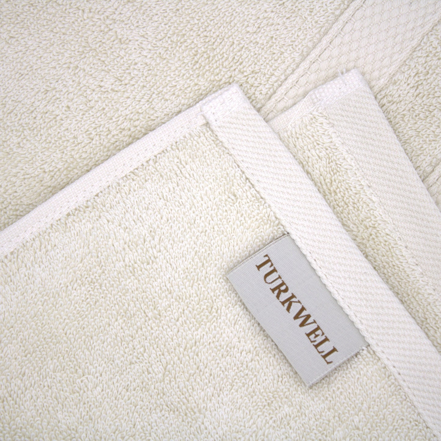 Turkwell Luxury Bath Towels Set, 100% Combed Cotton, 27x54 in, Beige Bath Towel Set of 3