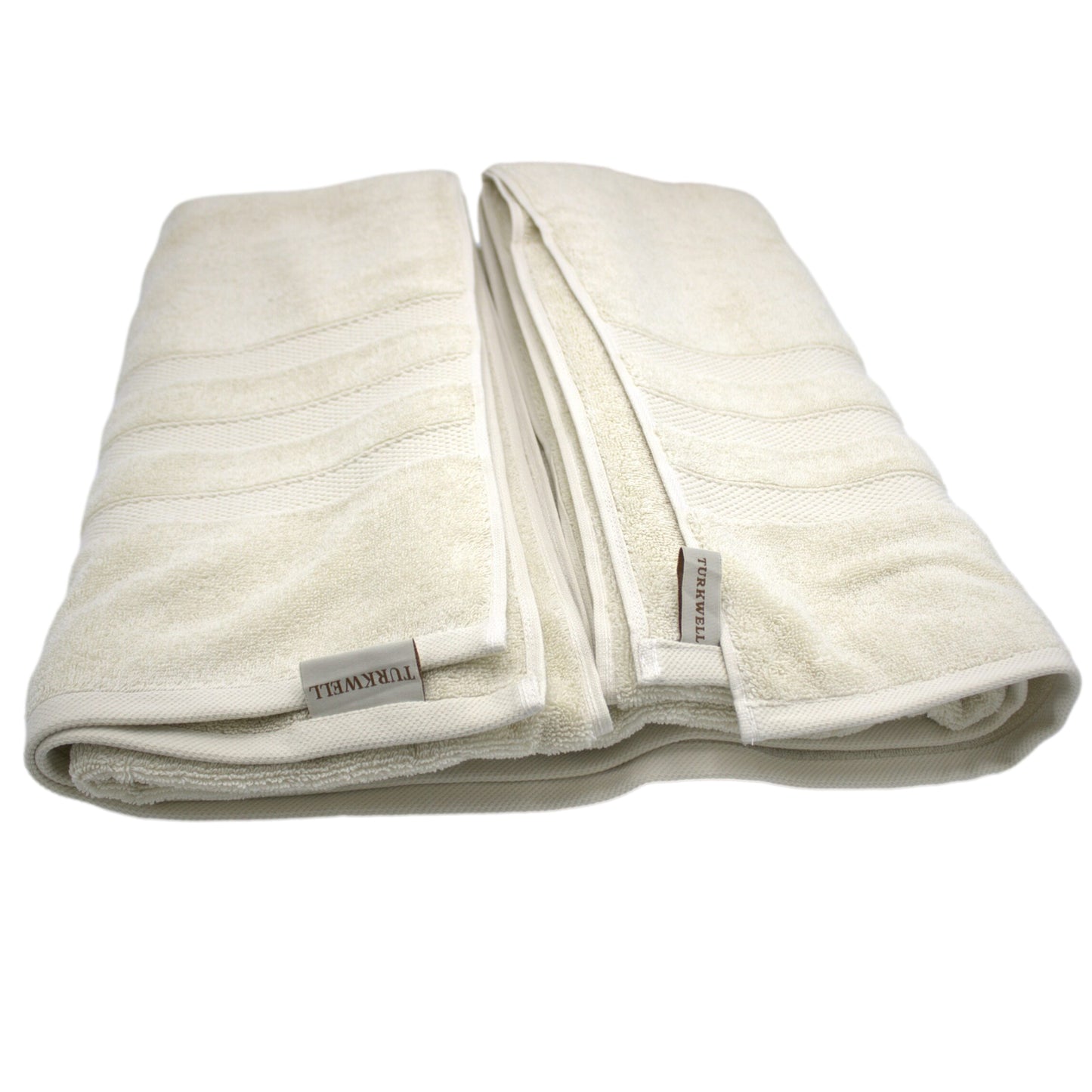 Turkwell Luxury Bath Sheets Towels Set, 100% Combed Cotton, 35x70 in, Extra Large Beige Bath Towels  Set of 2