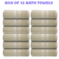 Wholesale Turkwell Bath Towels 100% Combed Cotton, 27x54 in, Beige, BOX of 12