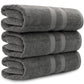 Wholesale Turkwell Bath Towels 100% Combed Cotton, 27x54 in, Gray, BOX of 12