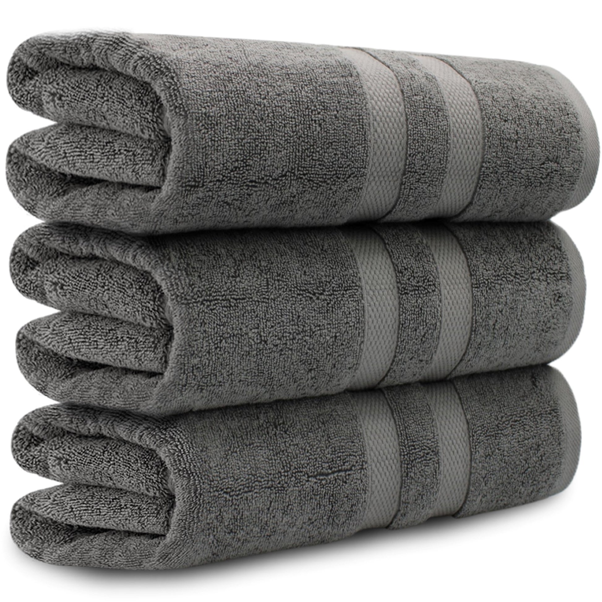 Tesino 100% Ring-Spun 2-Ply Combed Cotton Bath Towel White, 27 x 54