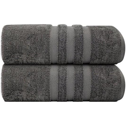 Turkwell Luxury Bath Sheets Towels Set, 100% Combed Cotton, 35x70 in, Extra Large Gray Bath Towels Set of 2