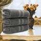 Turkwell Luxury Bath Towels Set, 100% Combed Cotton, 27x54 in, Gray Bath Towel Set of 3